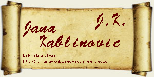 Jana Kablinović vizit kartica